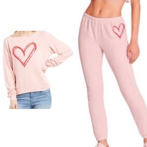 New Wildfox Sketchy Heart Pajama Set Size M